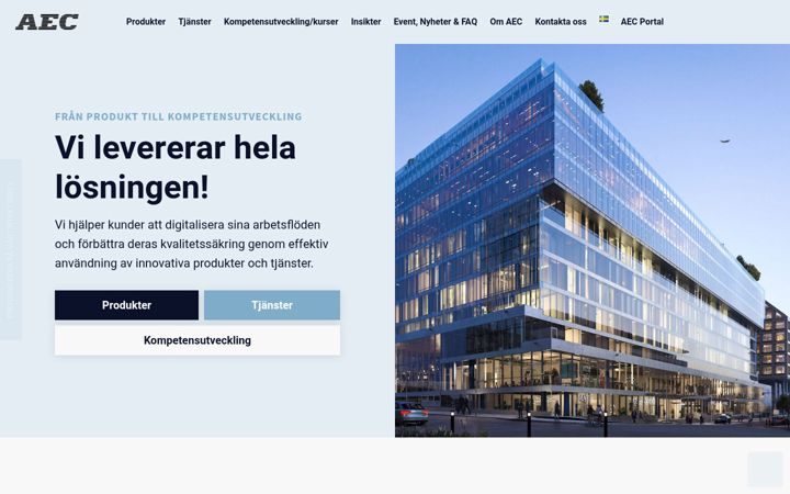 Screenshot of aec.se