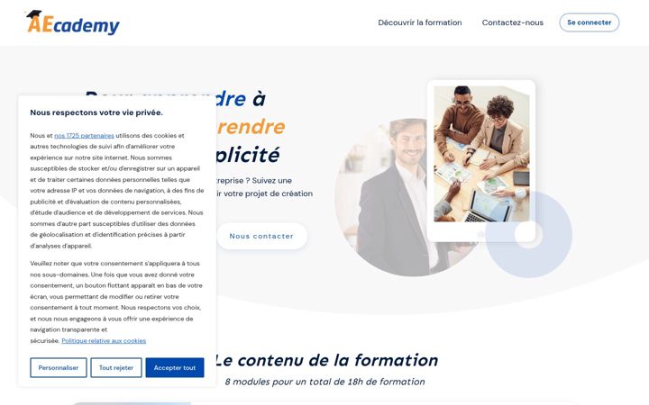 Screenshot of aecademy.fr