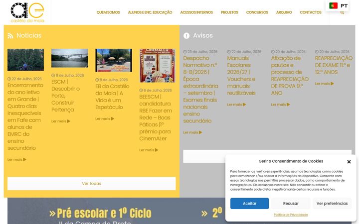 Screenshot of aecastelomaia.pt