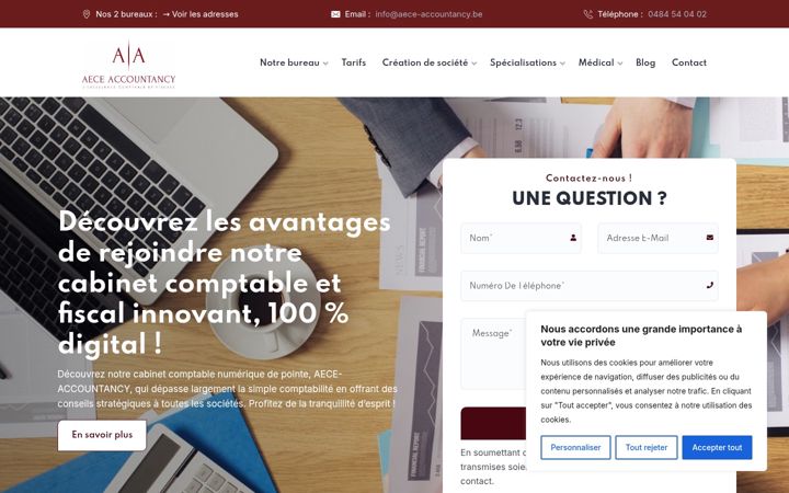 Screenshot van aece-accountancy.be