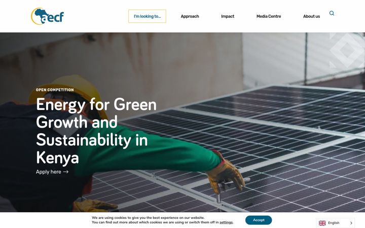Screenshot van aecfafrica.org