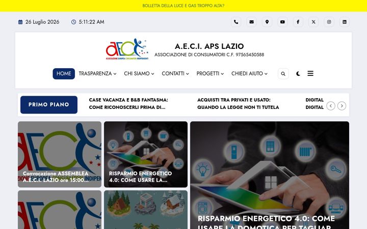 Screenshot van aecilazio.it