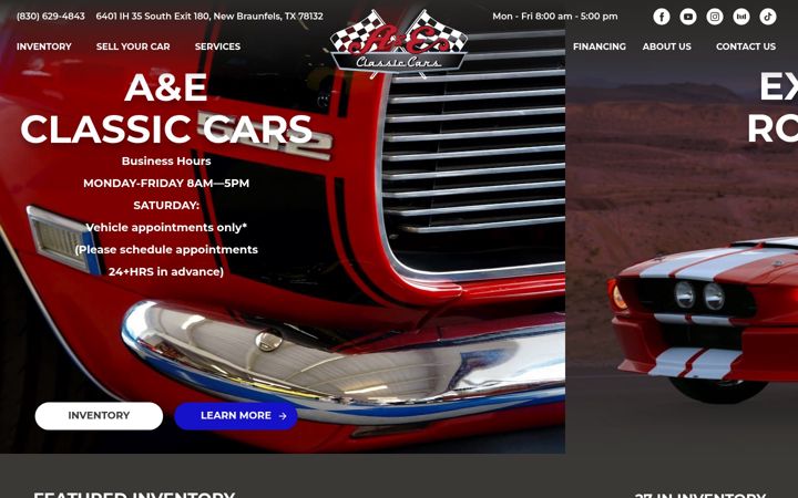 Screenshot of aeclassiccars.com