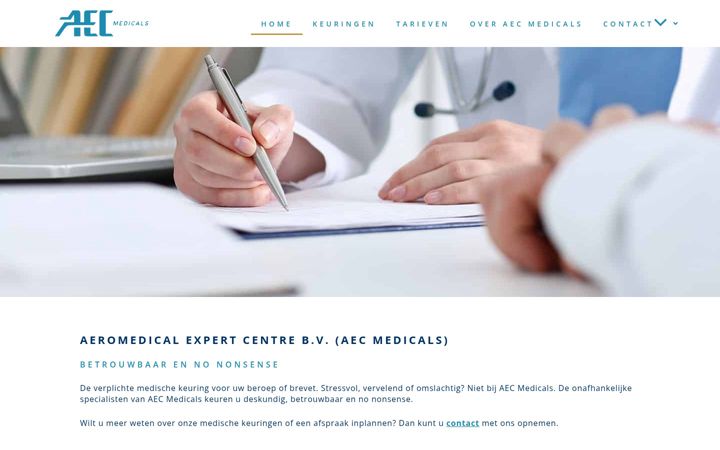 Screenshot of aecmedicals.nl
