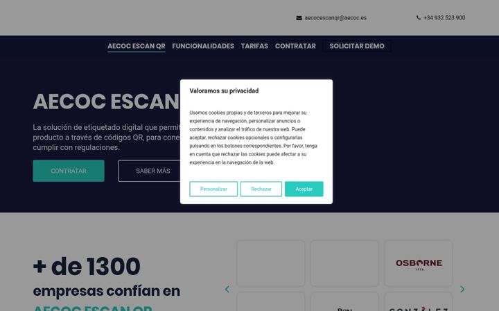 Screenshot van aecocescanqr.es
