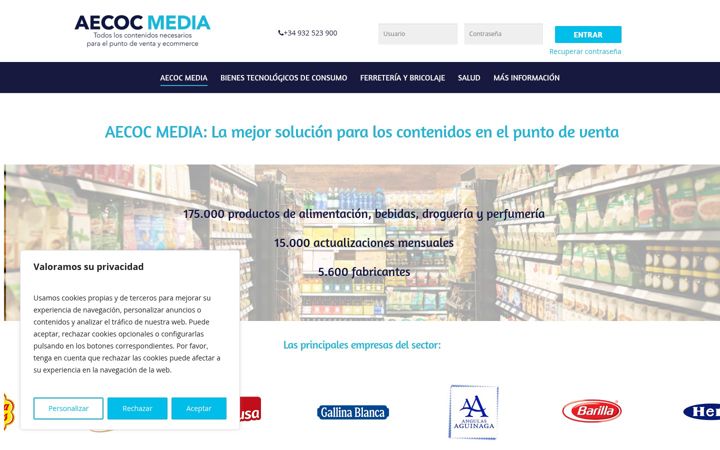 Screenshot van aecocmedia.es