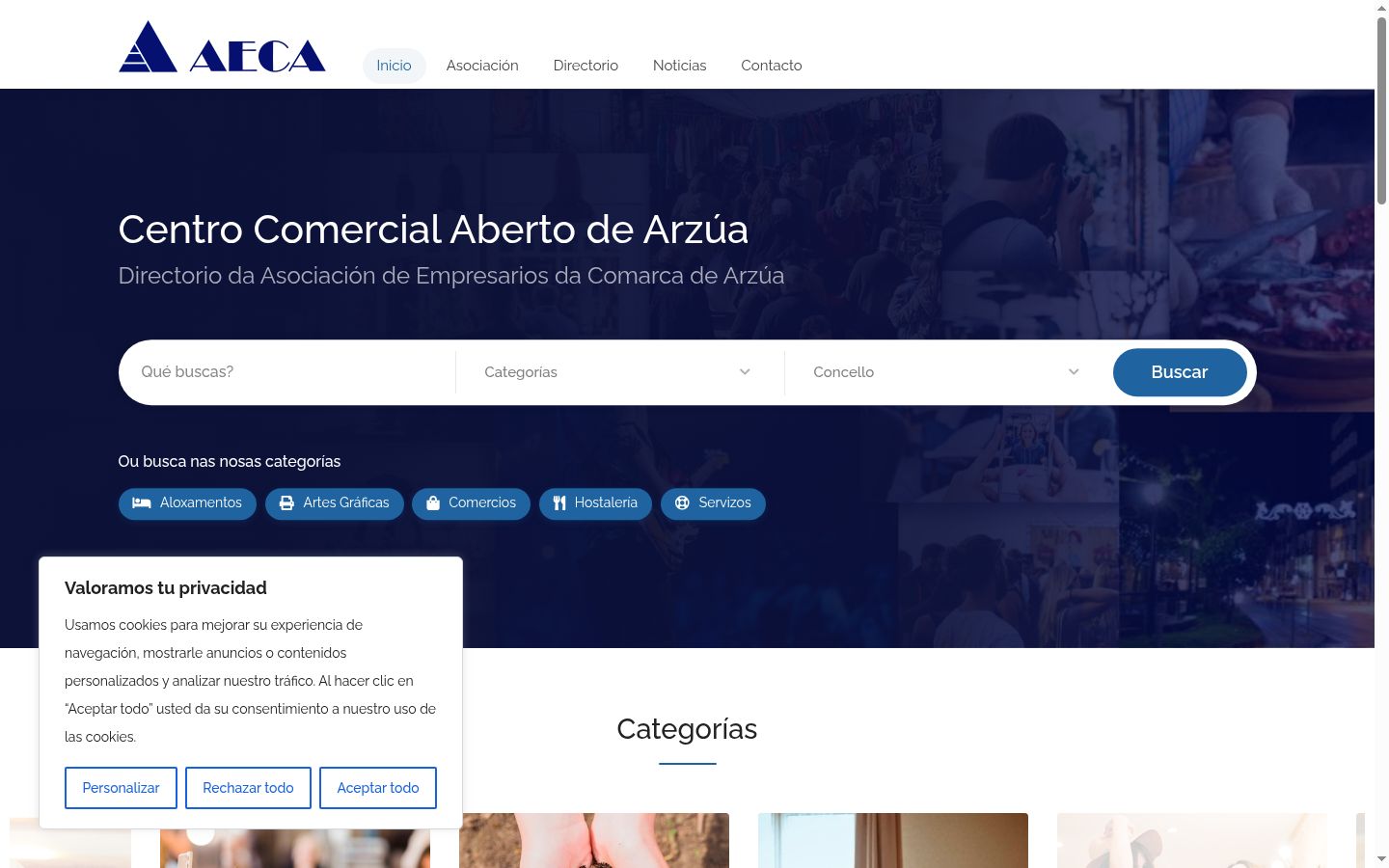 Screenshot of the consent banner shown before any interaction