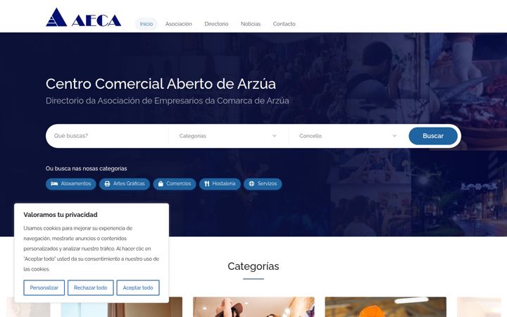 Captura de pantalla de aecomarcadearzua.com