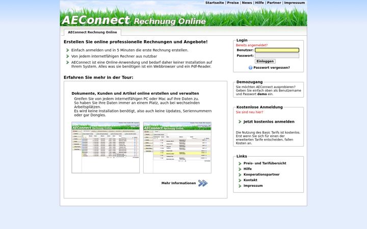 Screenshot of aeconnect.de