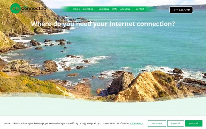 Screenshot van aeconnected.eu