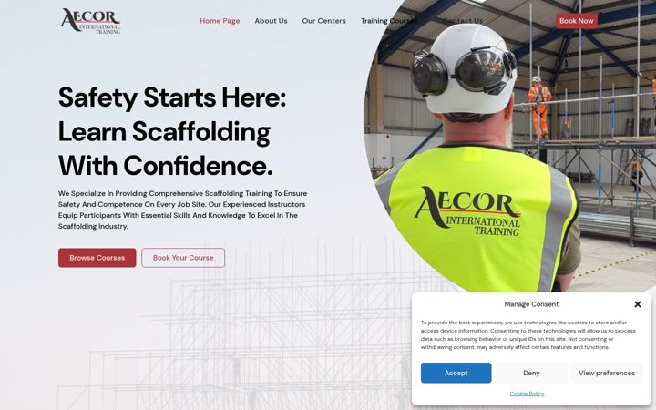 Screenshot of aecorintl.co.uk