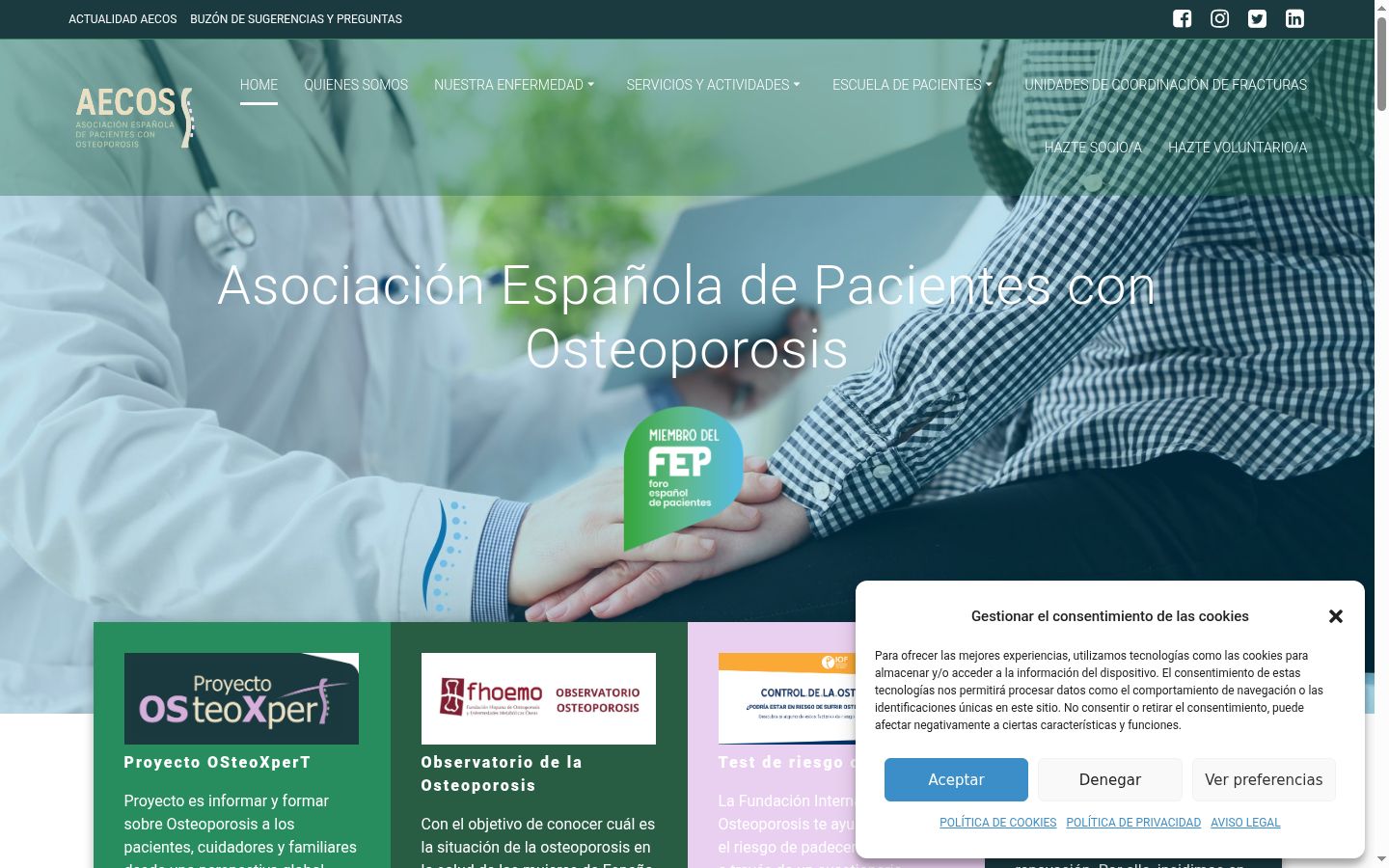 Screenshot of the consent banner shown before any interaction