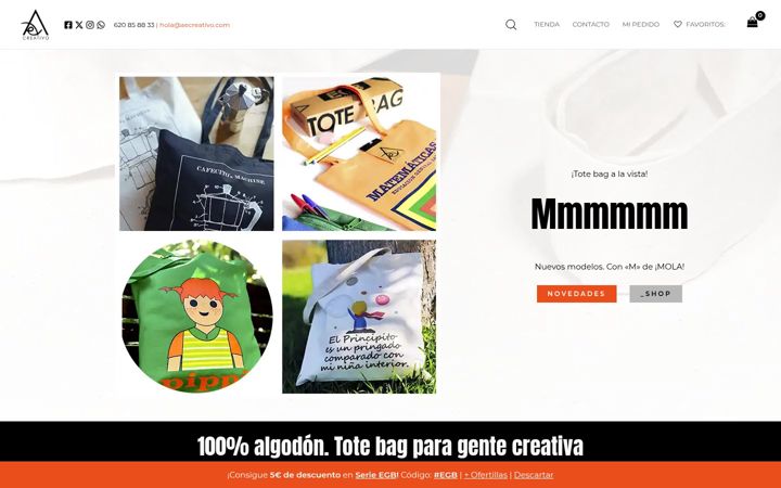 Ekraanipilt saidist aecreativo.com