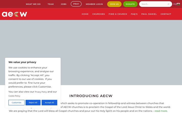 Screenshot of aecw.org.uk