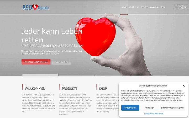 Screenshot of aed-austria.com
