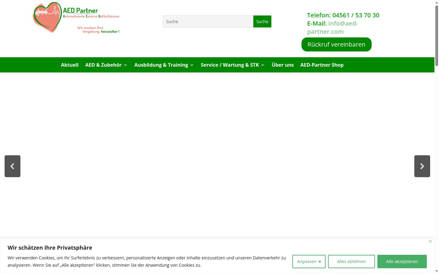 Screenshot des Einwilligungsbanners vor jeglicher Interaktion