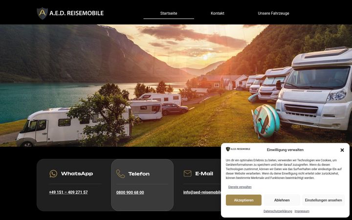 Kuvakaappaus sivustosta aed-reisemobile.de