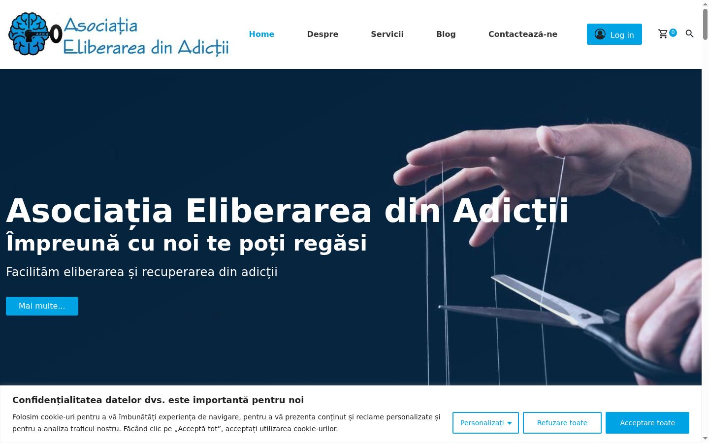 Screenshot del banner di consenso mostrato prima di qualsiasi interazione