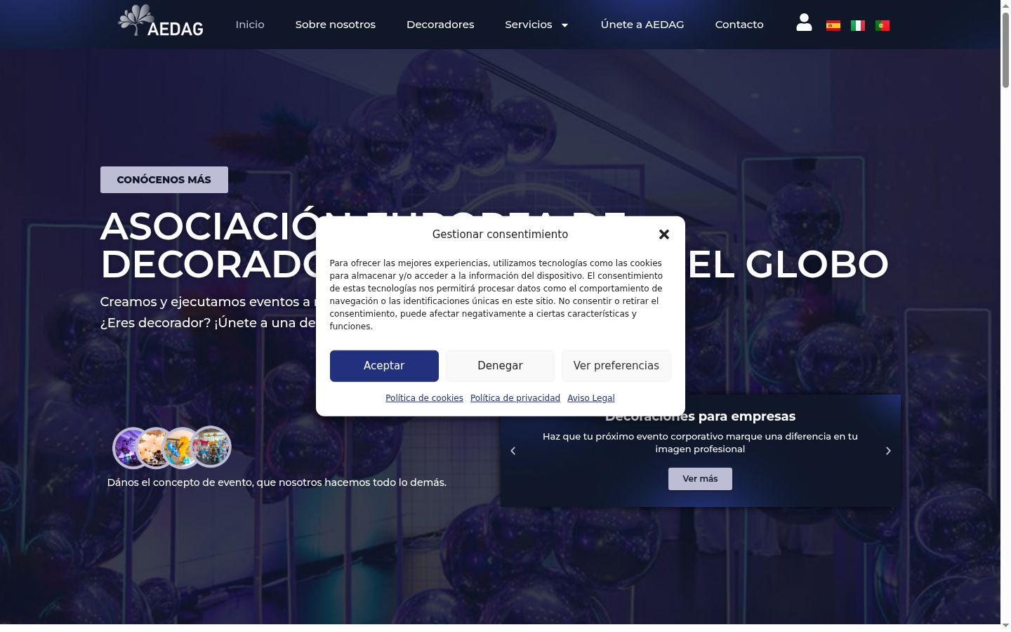 Screenshot of the consent banner shown before any interaction