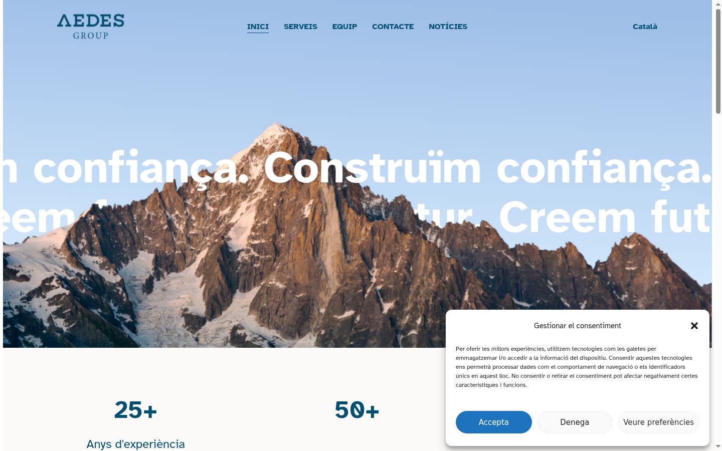 Screenshot del banner di consenso mostrato prima di qualsiasi interazione