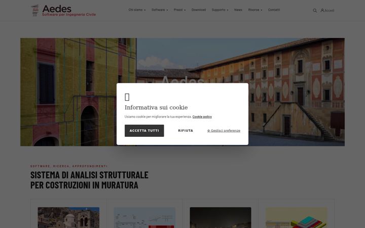 Screenshot van aedes.it