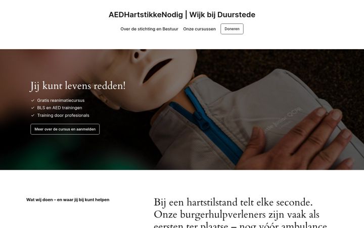 Screenshot of aedhartstikkenodig.nl