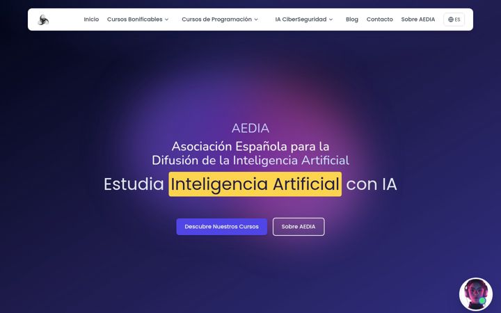 Screenshot stránky aedia.es