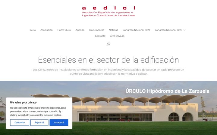 Captură de ecran a aedici.es