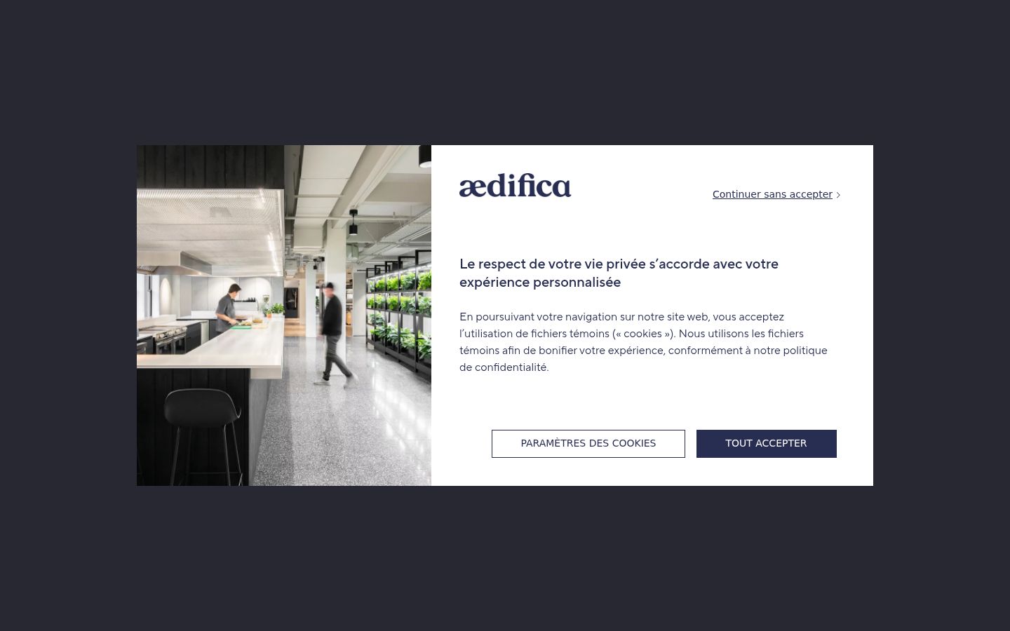 Screenshot of the consent banner shown before any interaction
