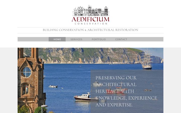 Captură de ecran a aedificium-conservation.co.uk
