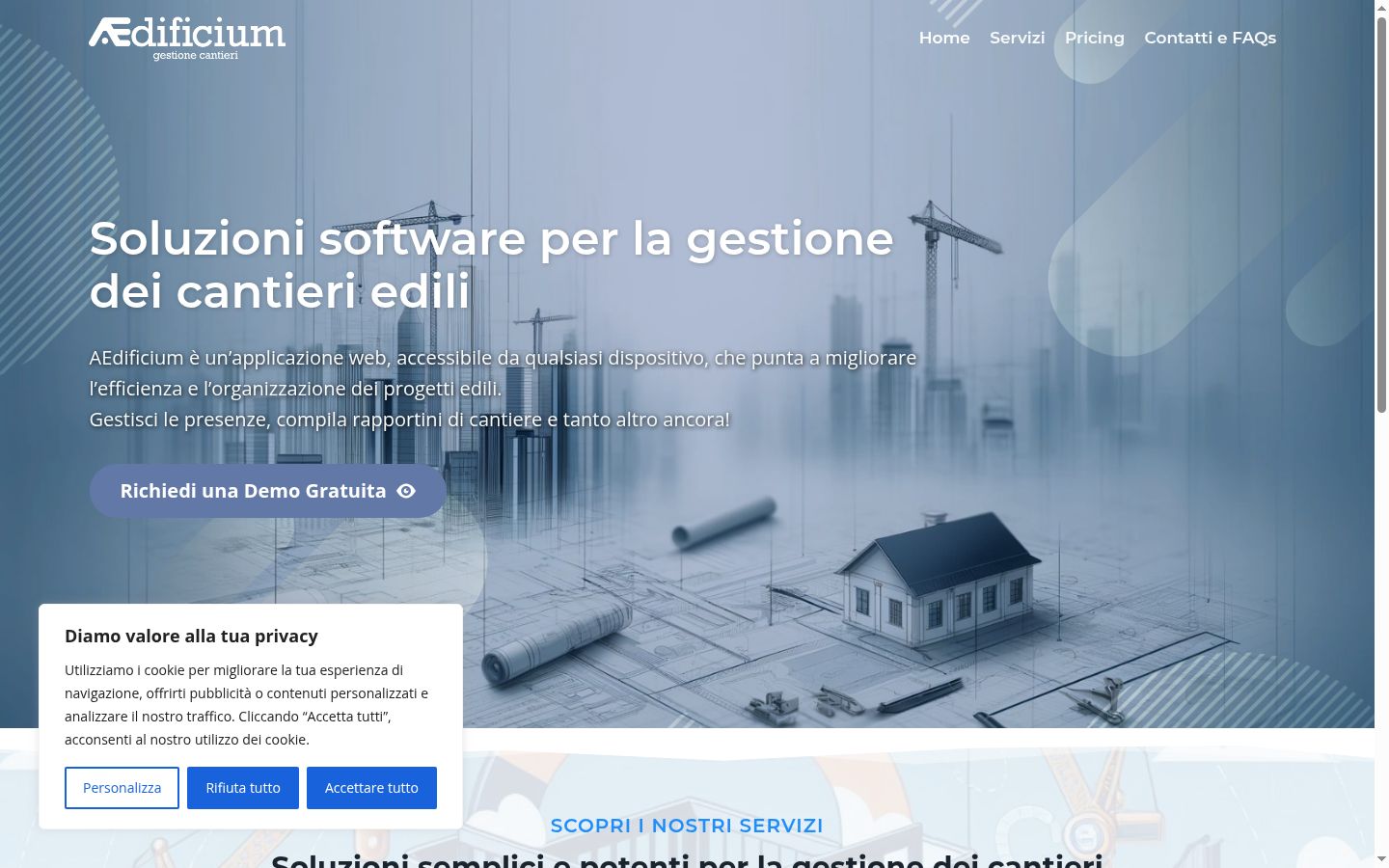 Screenshot del banner di consenso mostrato prima di qualsiasi interazione