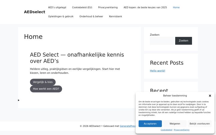 Screenshot of aedselect.nl