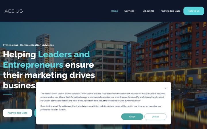Screenshot of aedus.co.uk