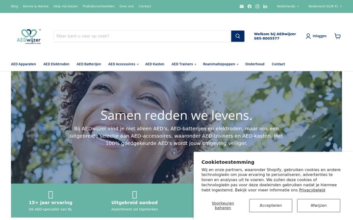 Screenshot of aedwijzer.nl