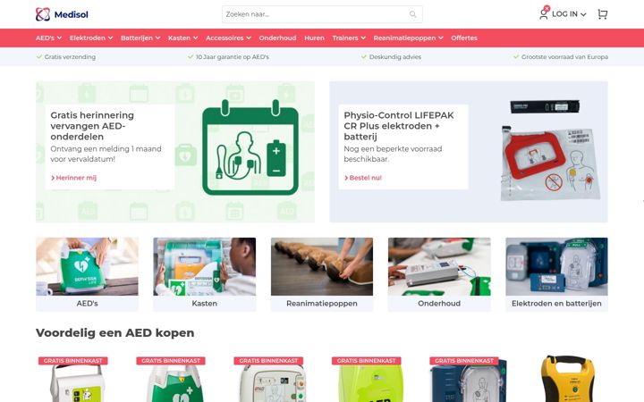 Screenshot of aedwinkel.nl