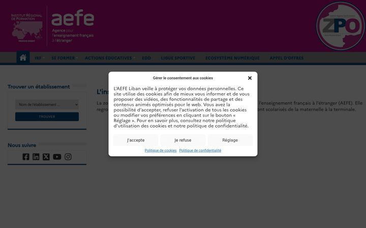 Zrzut ekranu aefe-liban.fr
