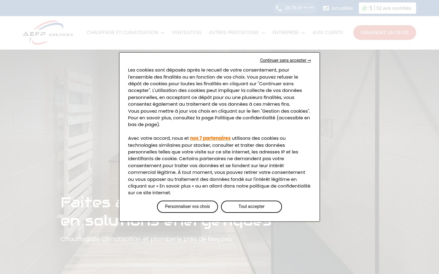 Screenshot tal-banner tal-kunsens muri qabel kwalunkwe interazzjoni
