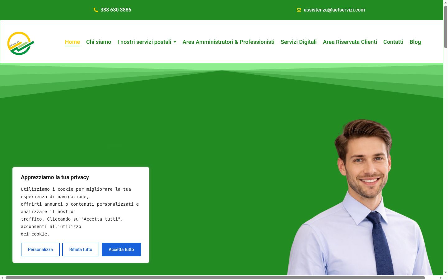 Captura de ecrã do banner de consentimento apresentado antes de qualquer interação
