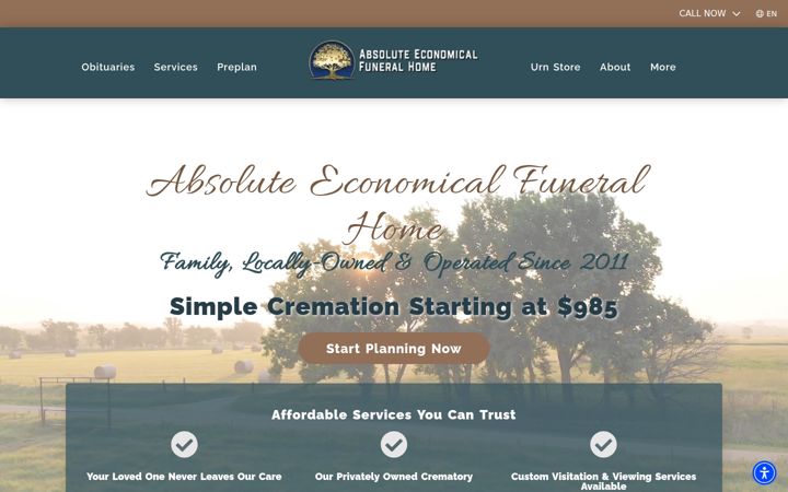 Screenshot ta' aefuneral.com