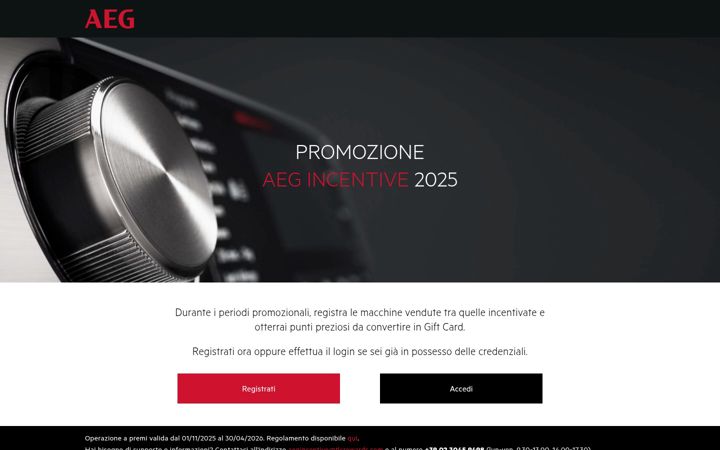 Screenshot of aeg-incentiveprogram.it