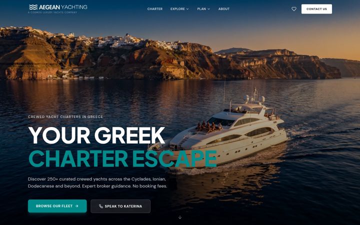 Zrzut ekranu aegean-yachting.com