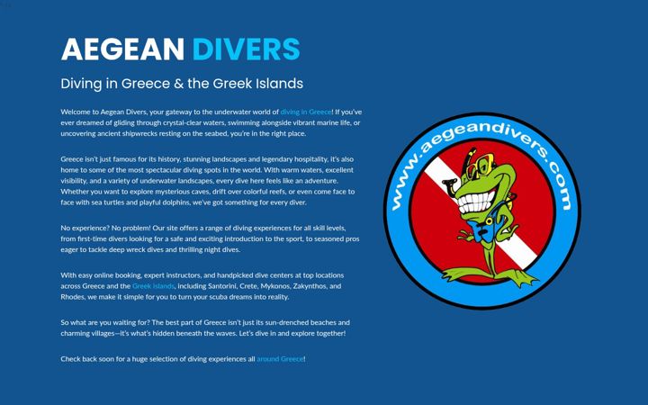 Zrzut ekranu aegeandivers.com