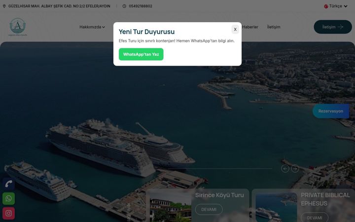 Zrzut ekranu aegeanelitetravels.com