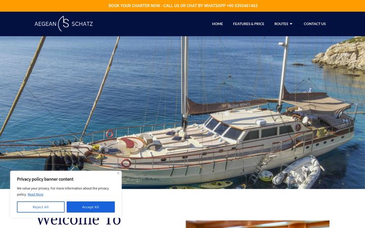 Zrzut ekranu aegeanschatzyacht.com