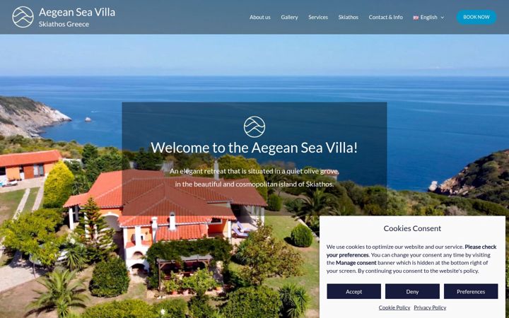 Screenshot of aegeanseavilla.com