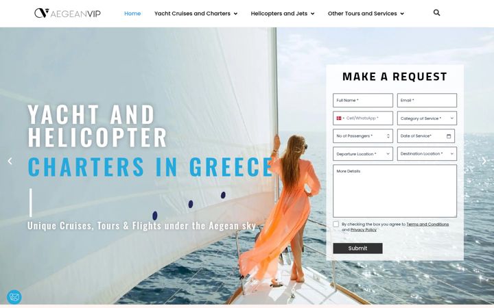 Zrzut ekranu aegeanvip.com