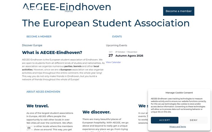 Snímek obrazovky aegee-eindhoven.nl