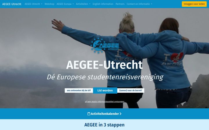 Screenshot of aegee-utrecht.nl