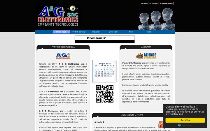 Screenshot of aegelettronics.it
