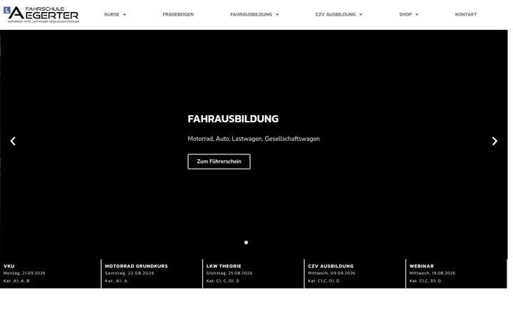 Snímek obrazovky aegerter-fahrschule.ch